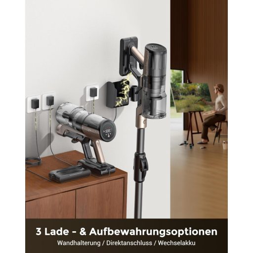 Proscenic P20 Vezeték Nélküli Porszívó Nedves Törléshez, 70 KPa, 680W, Állványos Töltővel