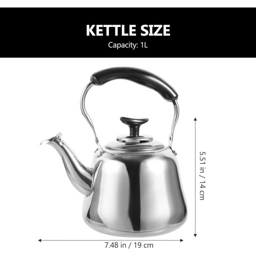 Cabilock 1L rozsdamentes acél síppal ellátott vízforraló szűrővel