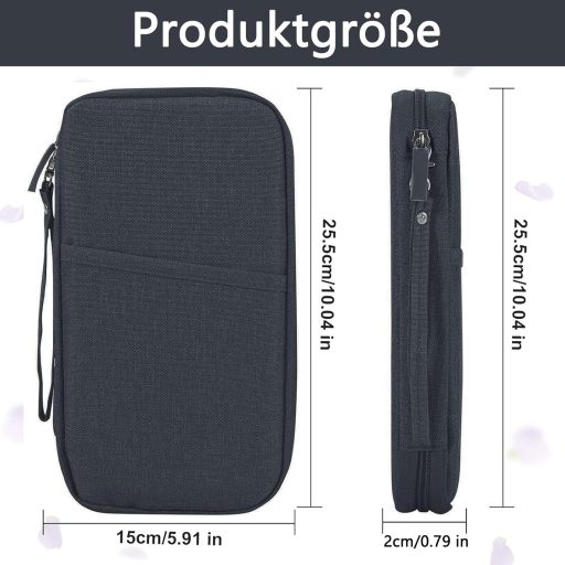 HSYTEK Utazási Dokumentumtartó 8 Zsebbel, Vízálló Útlevéltok, Családi Utazásszervező