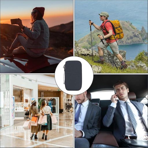 HSYTEK Utazási Dokumentumtartó 8 Zsebbel, Vízálló Útlevéltok, Családi Utazásszervező