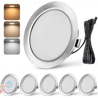   URing 6 darabos LED beépíthető spotlámpa szett 12V dimmelhető 3W nikkel - Set of 6, Nickel