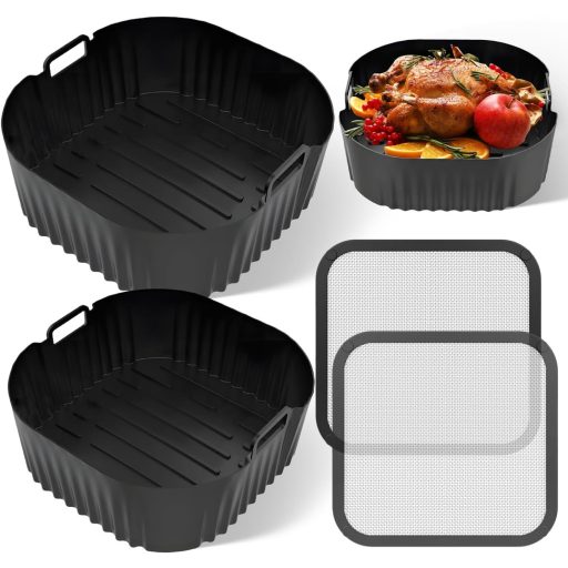 Dbuwqips 4 részes légfritőz kiegészítő szett Cosori Turbo Tower Pro-hoz szilikon sütőformákkal