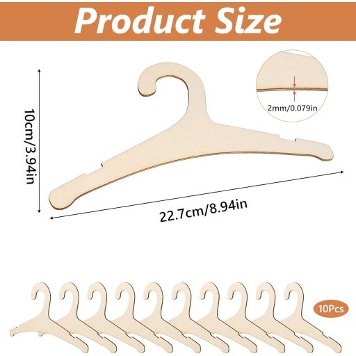 Nogeqi 10 db gyerek fa ruhaakasztó, csúszásmentes, baba ruhákhoz, tartós