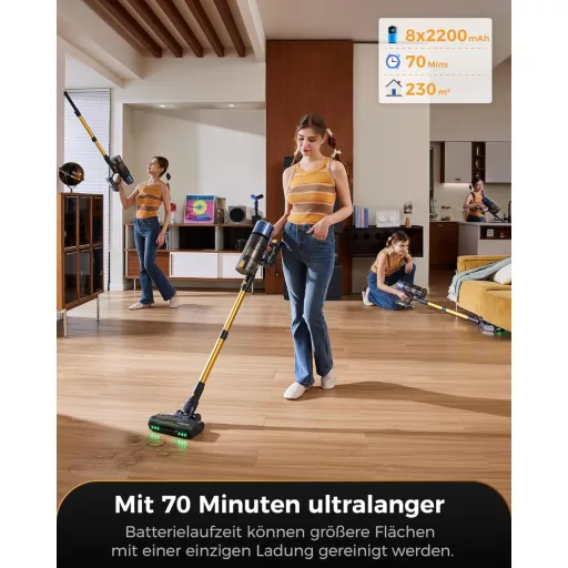 Proscenic P15 Vezeték nélküli porszívó 70 perc üzemidő 55 kPa teljesítmény