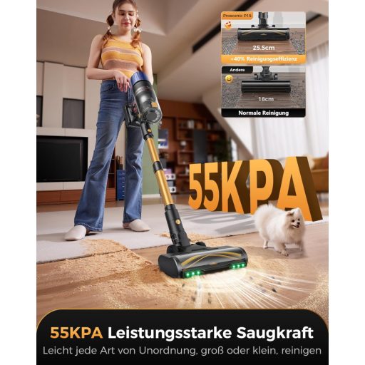 Proscenic P15 Vezeték nélküli porszívó 70 perc üzemidő 55 kPa teljesítmény