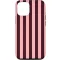 Preposh iPhone 12/12 Pro Rózsaszín-Bordó Csíkos Preppy Tok