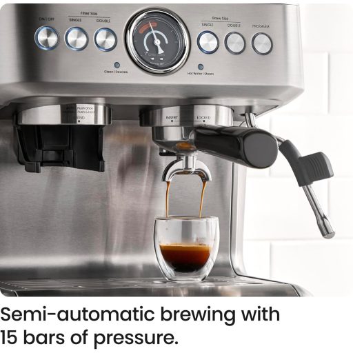 Chefman Crema Supreme 15 bar espresso kávéfőző tejhabosítóval és kávéőrlővel