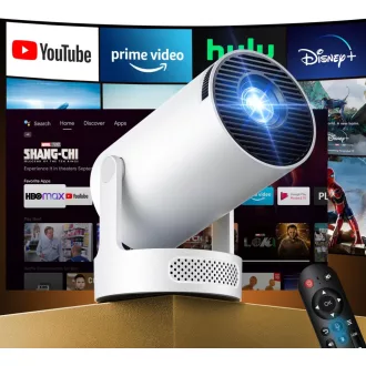   Kimwood Prijenosni Mini Projektor FHD 1080P Android TV Bluetooth WiFi 6 Autofokus