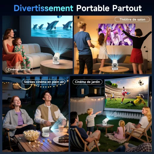 Kimwood Hordozható Mini Projektor FHD 1080P Android TV Bluetooth WiFi 6 Autofókusz