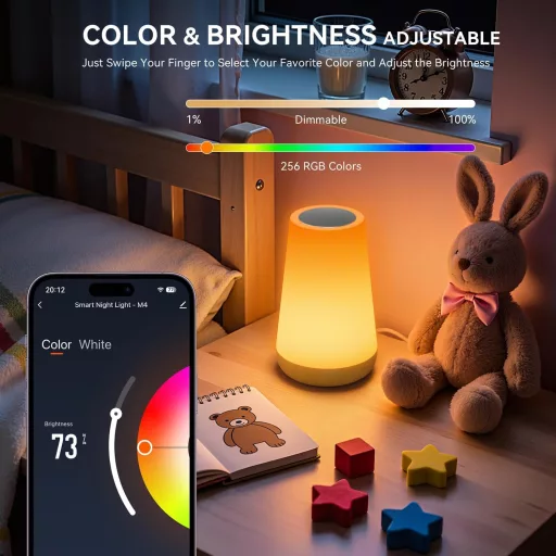 Auxmir Smart Éjjeli Lámpa RGBICWW WiFi Alexa Google Vezérlés Dimmer
