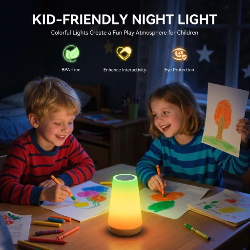 Auxmir Smart Éjjeli Lámpa RGBICWW WiFi Alexa Google Vezérlés Dimmer