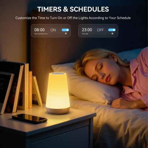 Auxmir Smart Éjjeli Lámpa RGBICWW WiFi Alexa Google Vezérlés Dimmer