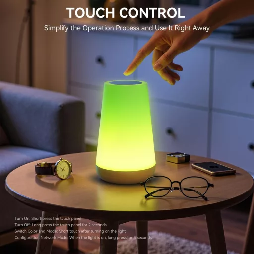 Auxmir Smart Éjjeli Lámpa RGBICWW WiFi Alexa Google Vezérlés Dimmer