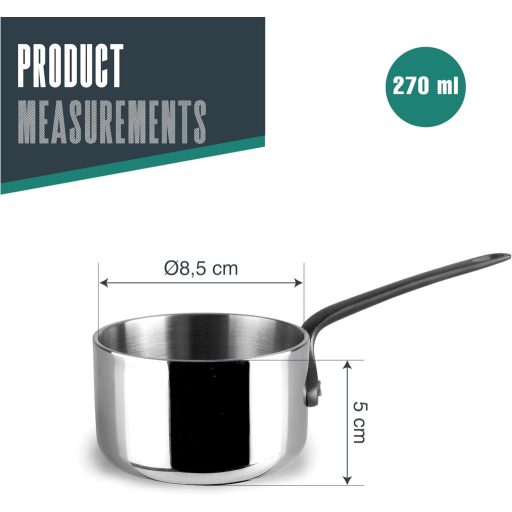 Lacor Mini Tri-Metal Rozsdamentes Acél Edény 270ml Titán Bevonattal