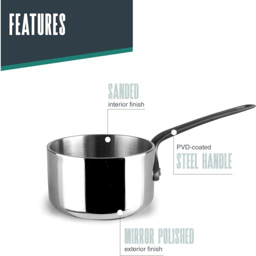 Lacor Mini Tri-Metal Rozsdamentes Acél Edény 270ml Titán Bevonattal