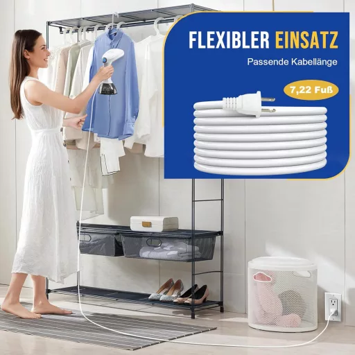 Rolipo 1640W gőzölő 400ml tartállyal ruhafrissítő utazáshoz otthonhoz