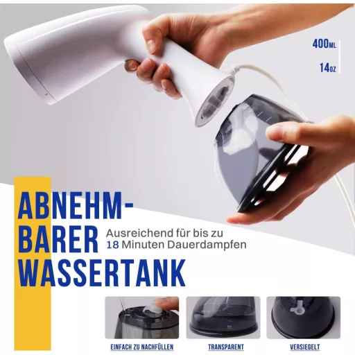 Rolipo 1640W gőzölő 400ml tartállyal ruhafrissítő utazáshoz otthonhoz