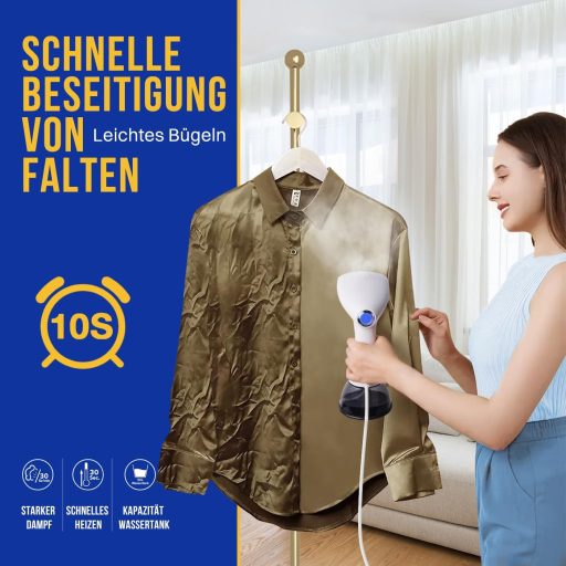 Rolipo 1640W gőzölő 400ml tartállyal ruhafrissítő utazáshoz otthonhoz