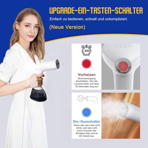 Rolipo 1640W gőzölő 400ml tartállyal ruhafrissítő utazáshoz otthonhoz