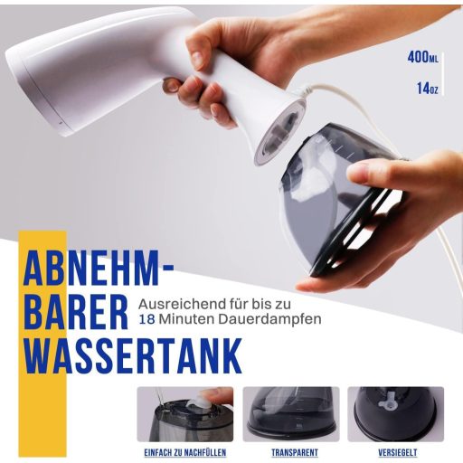 Rolipo 1640W gőzölő 400ml tartállyal ruhafrissítő utazáshoz otthonhoz