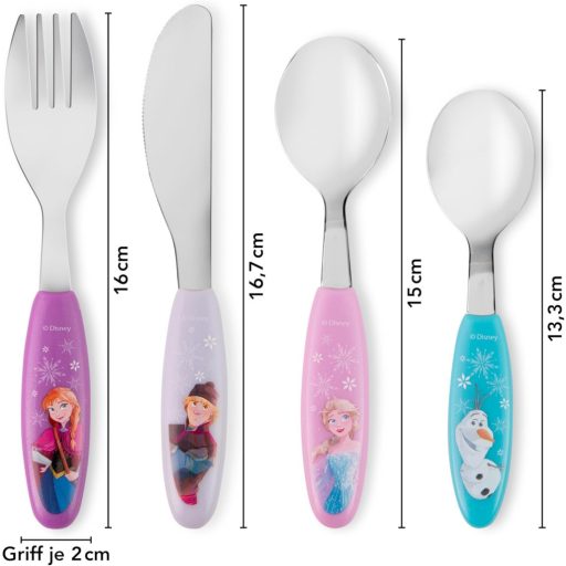 p:os Frozen 4 részes ABS evőeszköz szett, rózsaszín gyerekeknek