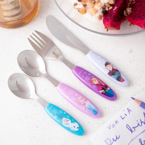 p:os Frozen 4 részes ABS evőeszköz szett, rózsaszín gyerekeknek