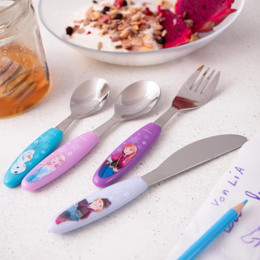 p:os Frozen 4 részes ABS evőeszköz szett, rózsaszín gyerekeknek