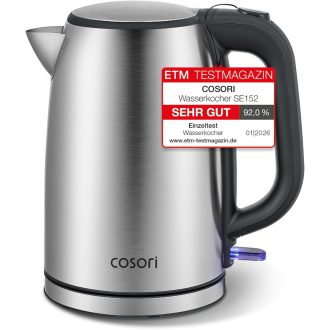   COSORI Rozsdamentes Vízforraló 1.7L Strix Technológia 2200W Gyors Felmelegítés