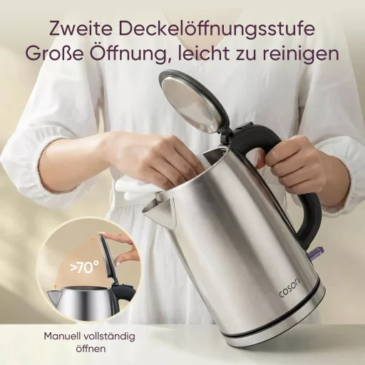 Nerezová rýchlovarná kanvica COSORI 1,7 l, technológia Strix, 2200 W, rýchly ohrev