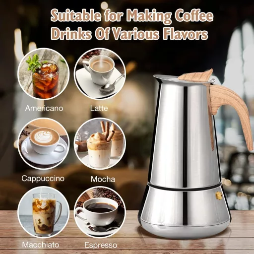 Romon Moka Kanna 350ml Rozsdamentes Acél Elektromos és Gáztűzhelyre