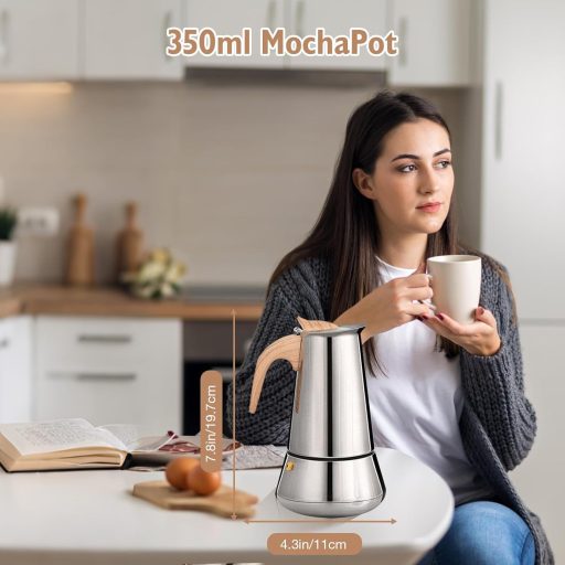 Romon Moka Kanna 350ml Rozsdamentes Acél Elektromos és Gáztűzhelyre