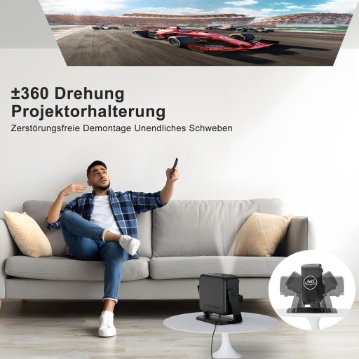 ONOAYO 4K Mini Projektor 25000 Lumen WiFi6 Bluetooth Otthoni Moziba