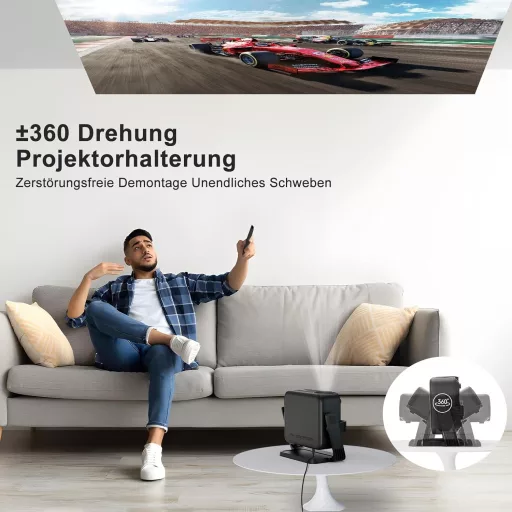 Mini Proiector ONOAYO 4K, 25000 Lumeni, WiFi6, Bluetooth, pentru Cinema Acasă