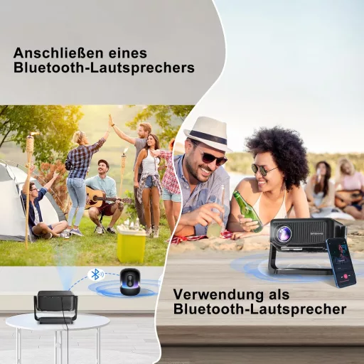 ONOAYO 4K Mini Projektor 25000 Lumen WiFi6 Bluetooth Otthoni Moziba