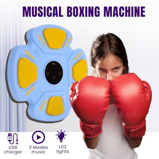 MAGIC SELECT Zenés Boxzsák Fali Edzőgép LED Fényekkel 3 Dallal Gyerekeknek Felnőtteknek