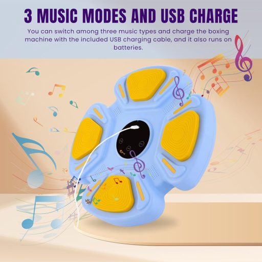 MAGIC SELECT Zenés Boxzsák Fali Edzőgép LED Fényekkel 3 Dallal Gyerekeknek Felnőtteknek