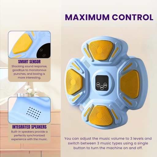 MAGIC SELECT Zenés Boxzsák Fali Edzőgép LED Fényekkel 3 Dallal Gyerekeknek Felnőtteknek