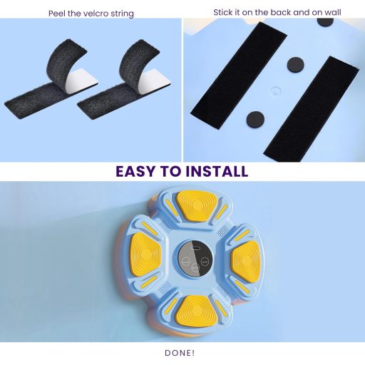 MAGIC SELECT Zenés Boxzsák Fali Edzőgép LED Fényekkel 3 Dallal Gyerekeknek Felnőtteknek