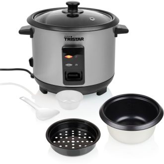   Tristar rizsfőző 1L rozsdamentes acél, tapadásmentes belsővel és melegen tartás funkcióval