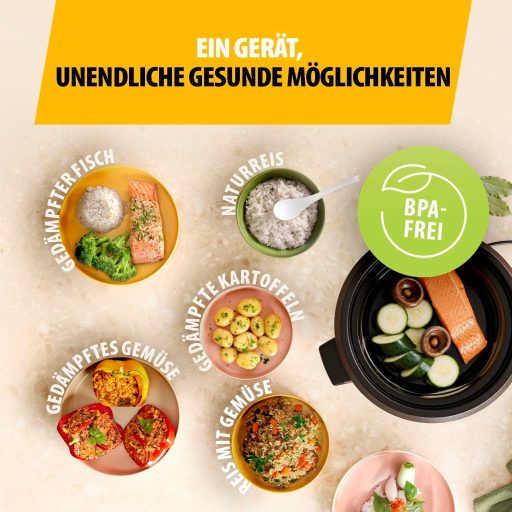 Tristar rizsfőző 1L rozsdamentes acél, tapadásmentes belsővel és melegen tartás funkcióval