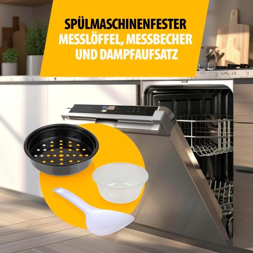 Tristar rizsfőző 1L rozsdamentes acél, tapadásmentes belsővel és melegen tartás funkcióval