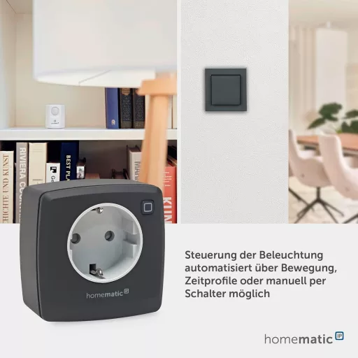 Homematic IP Smart Home Dimmer Aljzat Fázisszabályozás Antracit - Switch and dim, anthracite