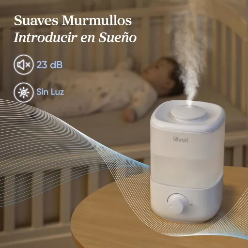 LEVOIT Baby Párásító 2.5L, 25 Órás Működés, Csendes 23dB, 360° Forgó Fúvóka