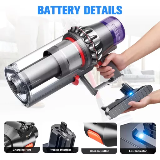 JUNWOOD 25.2V 7.0Ah Dyson V11 V15 Porszívó Akkumulátor Csere Kompatibilis