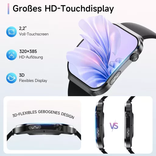 Lgnitek 2026 Smartwatch ECG + HRV Egészségfigyelő 2.2" Kijelzővel Android iOS