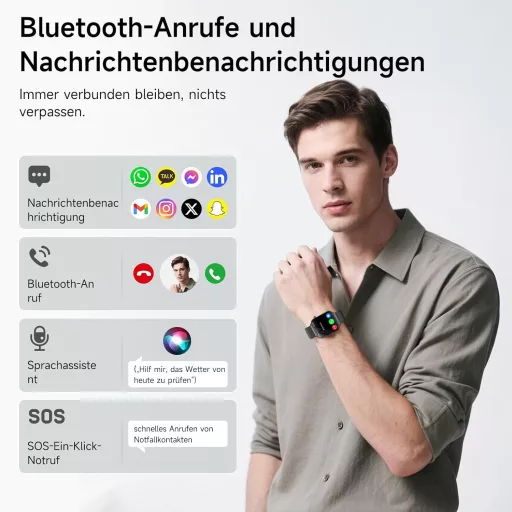 Lgnitek 2026 Smartwatch ECG + HRV Egészségfigyelő 2.2" Kijelzővel Android iOS