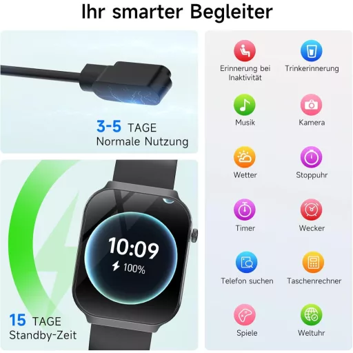 Lgnitek 2026 Smartwatch ECG + HRV Egészségfigyelő 2.2" Kijelzővel Android iOS