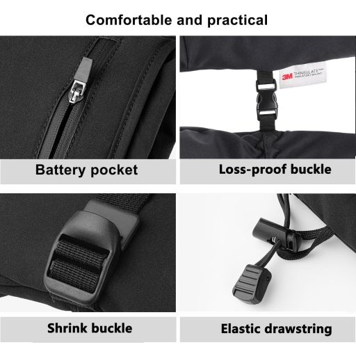 Vyhrievané rukavice Loowoko, 7,4 V, 3000 mAh batéria, veľkosť M