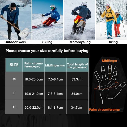 Vyhrievané rukavice Loowoko, 7,4 V, 3000 mAh batéria, veľkosť M