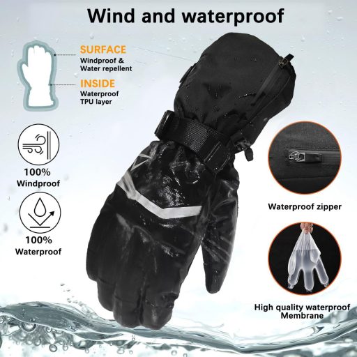 Mănuși încălzite Loowoko, 7.4V 3000mAh, Mărimea M